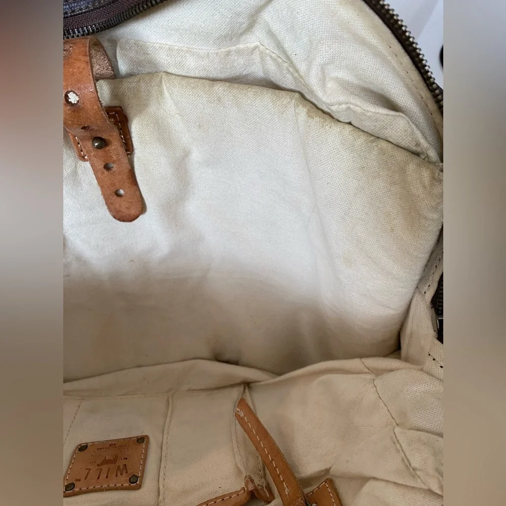 WILL LEATHER GOODS Canvas & Leather Overnighter/Briefcase/Laptop Bag